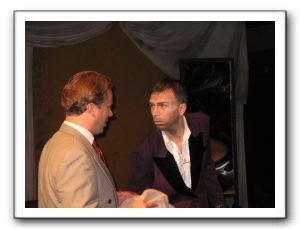 Terry (Patrick McMahan) negotiating with the Boss (Joshua Redford)