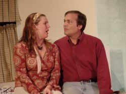 Meg (Cathy Nelson) and Doc (August Kruesi) see each other again