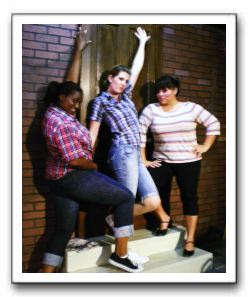 Janelle Delany as Chiffon, Dena Kolb as Crystal, and Christina Sanchez as Ronette