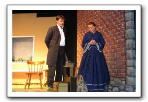 Gary Parsons as Dr. Anagnos and Sarah LaFantasie as Annie Sullivan