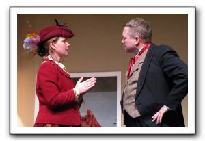 Carrie Parsons as Kate Keller and Evan Jones as Captain Keller