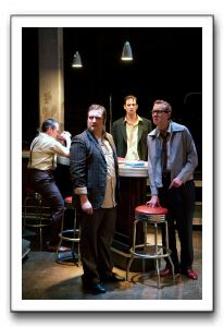 (l to r) Scot McKenzie as Mickey, Matt Dewberry as Sweets, Dylan Myers as Skinny, and Danny Gavigan (back) as Potts