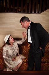 Norma (Sonya Kalian) attempts to control her husband (Tim Griffin) when their daughter locks herself in the bathroom to avoid her wedding.