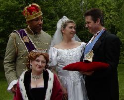 Wendell Holland as the King, Linda Swann as the Queen, John Scheeler as the Prince, and Pam Schilling as Cinderella