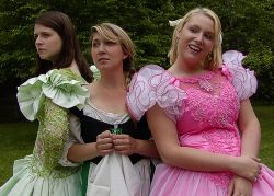 Lisa Gregg as Joy, Pam Shilling as Cinderella, and Malarie Novotny as Portia