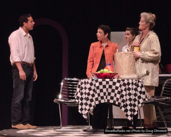 Andy Izquierdo (Howie), Karen Jadlos Shotts (Becca), Rebecca Phillips (Izzy), and Rebecca Lenehan (Nat)