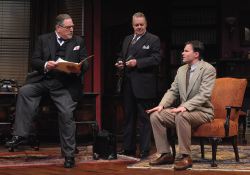 Bob Ari as Sir Wilfrid Robarts, James Slaughter as Mr. Mayhaw and Jeffries Thaiss as Leonard Vole