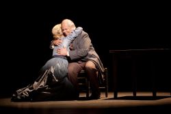 Baltus Van Tassel (Harry A. Winter) gives his daughter (Whitney Bashor) a reassuring embrace