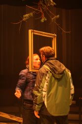 Dave (Jonathan Lee Taylor) and Rhonda (Megan Dominy) clash over their feelings for each other