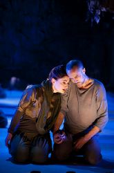 Katie deBuys and Jens Rasmussen in silent sorrow