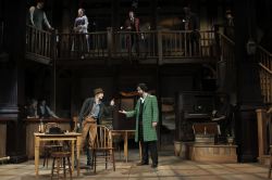 Katherine (Kate Eastwood Norris) confronts Petruchio (Cody Nickell)