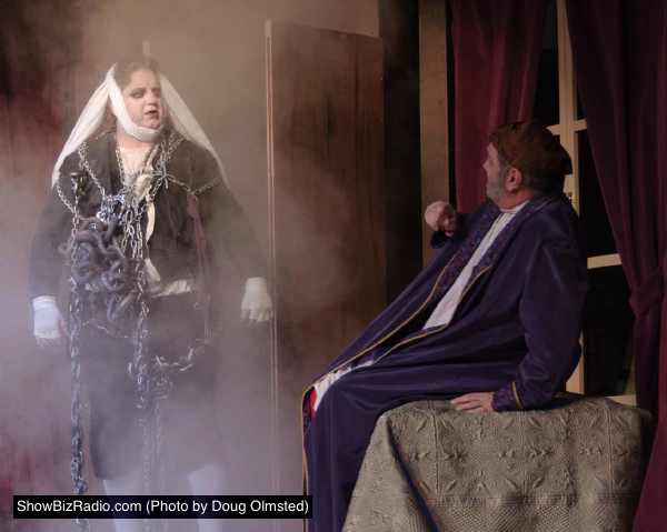 Robert Heinly (Marley) and Elliott Bales (Scrooge)
