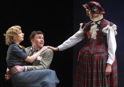 Jason Lott charms his way with his feminine wiles as he hounds and hunts Richard Hannay (Jeffries Thaiss) and Anabella (Susan Lynskey)