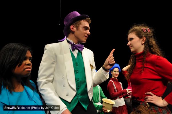 (Ms. Teevee) Nora Ogunleye; (Willy Wonka) Larson Gore; (Veruca Salt) Kirsten O'Sullivan