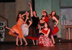 L to R back: Rachel Epstein, Rachel Snare, Kathryn Moore (Anita), Danica Abarquez, London Docherty, Cara Bachman; front: Kathy Oh