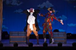 Jesse J. Perez as Florindo and Steven Epp as Truffaldino