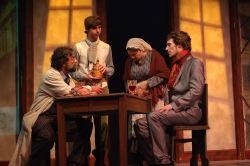 Matthew Vaky as 'Galileo,' Colin Taylor as 'Andrea,' Bethany Michel as 'Mrs. Sarti' and Brandon Herlig as 'Ludovico'