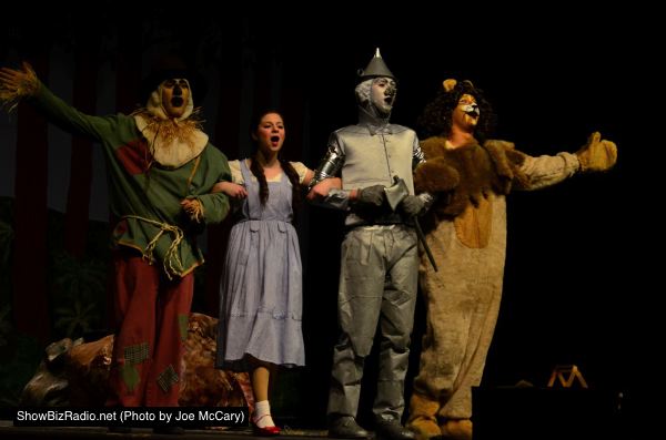 Scarecrow (Adam Uslan), Dorothy (Kayli Modell), Tinman (Landon Fleishman) and Cowardly Lion (Mitchell Myers)
