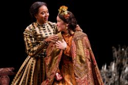 Sameerah Luqmaan-Harris as Elizabeth Keckly and Naomi Jacobson as Mary Todd Lincoln