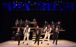 Max Heimowitz, John Manzari, Maurice Hines, Leo Manzari and Sam Heimowitz, with members of the DIVA Jazz Orchestra