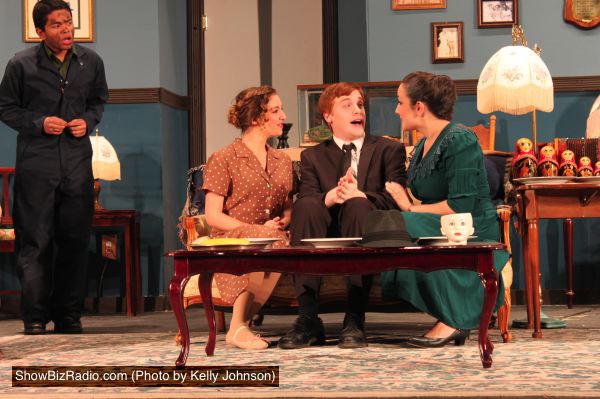 Standing is Matt Manalel; seated on couch is Natalie Spitzel, Matt Calvert and Katie McVicar
