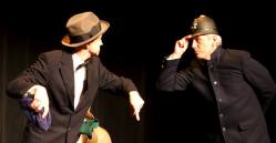 'Anything suspicious, let us know, sir.' 'I will, Constable!' (Tom Johnson at left with Kevin Daly).