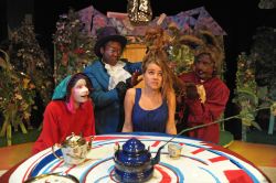Nancy Brooks (Dormouse), Tre Vaughn Allison (Mad Hatter) Sasha Koch (Alice), Rob McPherson (March Hare)