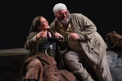 Kathleen Turner as Mother Courage and Jack Willis as the Cook