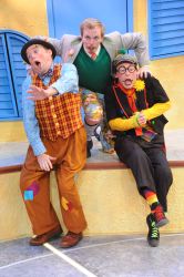 Michael Glenn as Scapin with Matthew McGee as Octave and Bradley Foster Smith, as Sylvestre