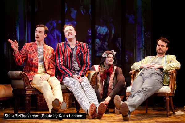 Rob Jansen as Harris, Tom Story as Jerome, Alex Mills as Montmorency, Tim Getman as George.