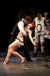 Alex Mills as Sebastian, Kathy Gordon as Olivia and Dallas Tolentino as Sir Andrew Aguecheek