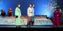 Eliza Malakoff (Puck), Brendan Zack (Oberon), Ian McClary (Lysander), Rebecca Frank (Helena), Peter Eckel (Demetrius), Stephanie Slaven-Ruffing (Hermia)